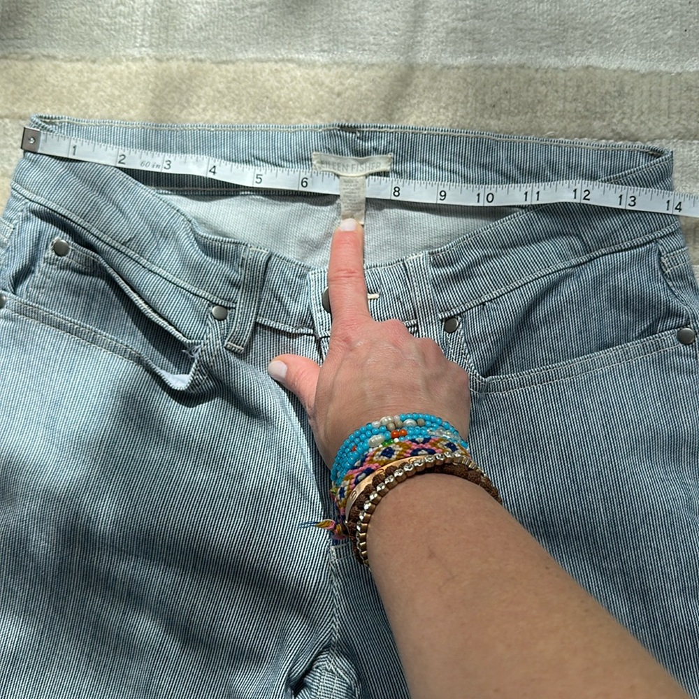 Eileen Fisher Railroad Stripe Stretch Denim